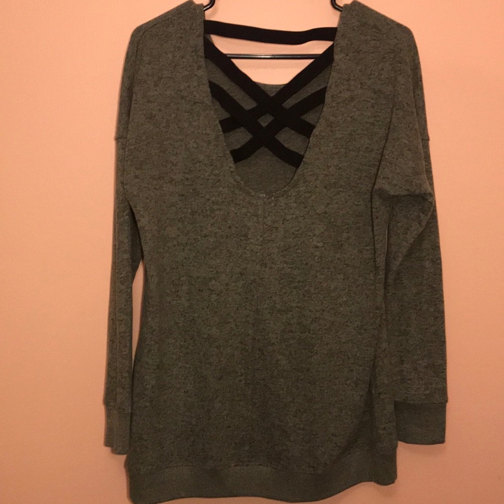Olive Green Open Back Shirt
